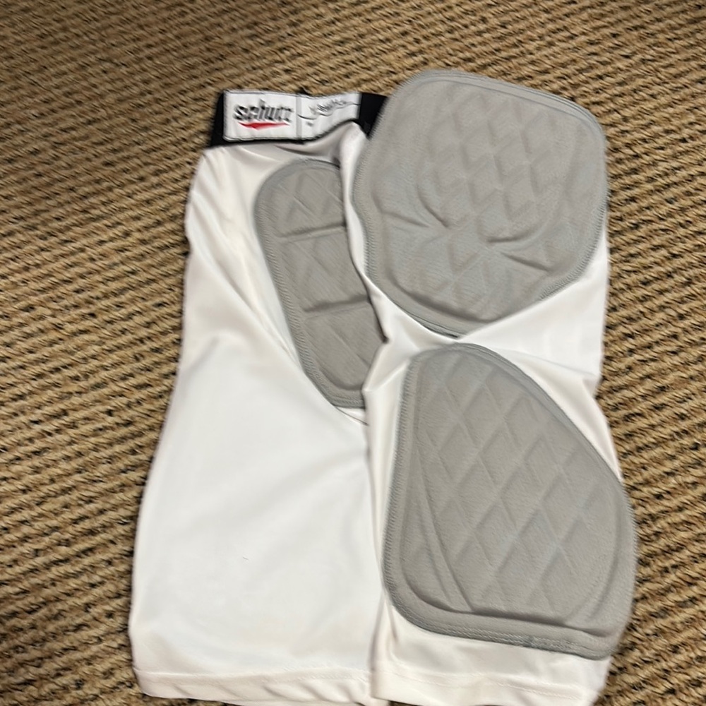 Boys Padded Compression Shorts - White and Gray Football girdle